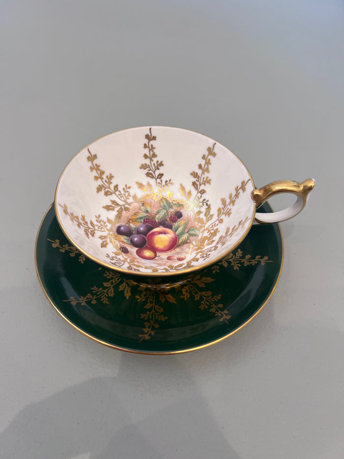 Aynsley Orchard Green Cup & Saucer