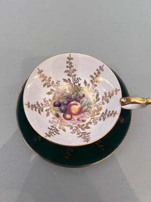 Aynsley Orchard Green Cup & Saucer