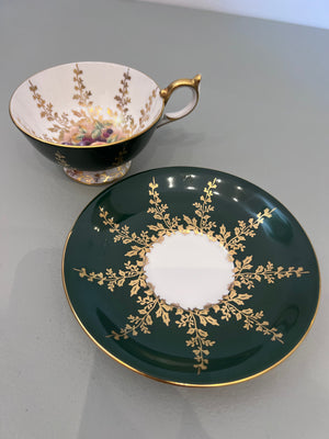 Aynsley Orchard Green Cup & Saucer