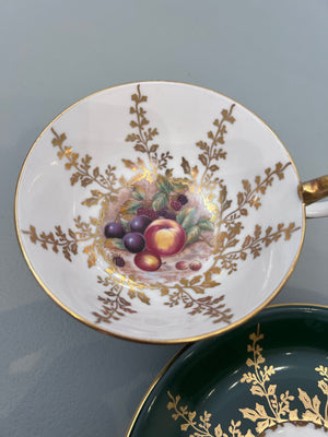 Aynsley Orchard Green Cup & Saucer