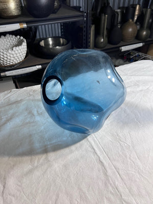 Abstract Decorative Blue Glass Vase