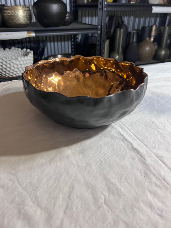 Large Black/Copper Scalloped Bowl (*retail $70)