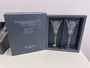 #2- Waterford The Millenium Collection Toasting Flutes X2 "Prosperity"
