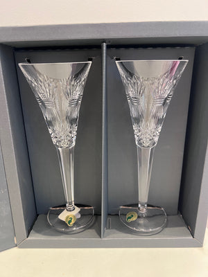 #2- Waterford The Millenium Collection Toasting Flutes X2 "Prosperity"