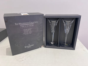 Waterford The Millenium Collection Toasting Flutes X2 "Love"