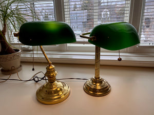 2 Vintage Banker's Desk Lamps