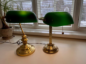 2 Vintage Banker's Desk Lamps