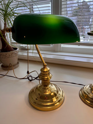 2 Vintage Banker's Desk Lamps