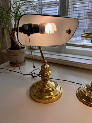 2 Vintage Banker's Desk Lamps