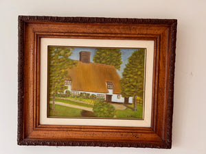 Original Oil Painting by Ken Ursell titled "Thatched Cottage of England"-  May, 1978