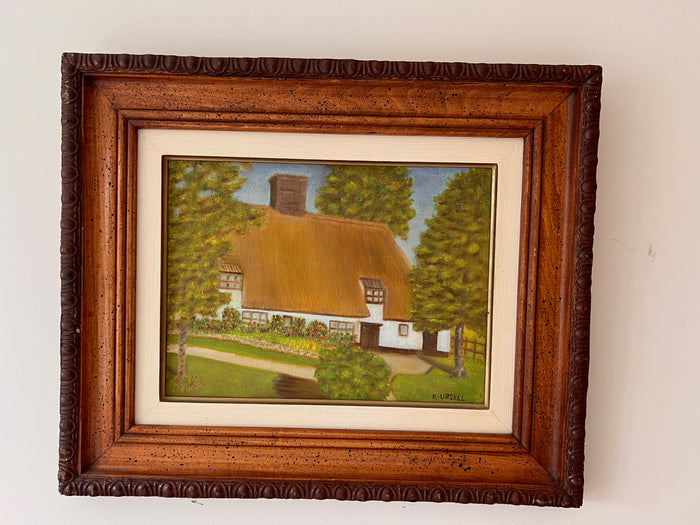 Original Oil Painting by Ken Ursell titled "Thatched Cottage of England"-  May, 1978