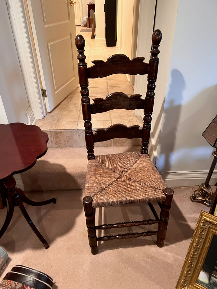 Pair of Vintage French Country Style Ladder Back Chairs