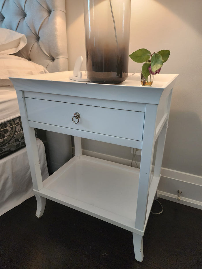 Pair of West Elm White Nightstands