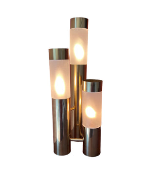 Vintage 1970's Brass 3 Pillar Table Lamp, Designed by Gustavo Martinez