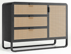 LIKE NEW Crate & Barrel Anaise Cane 3-Drawer Chest (*retail price $1,999)