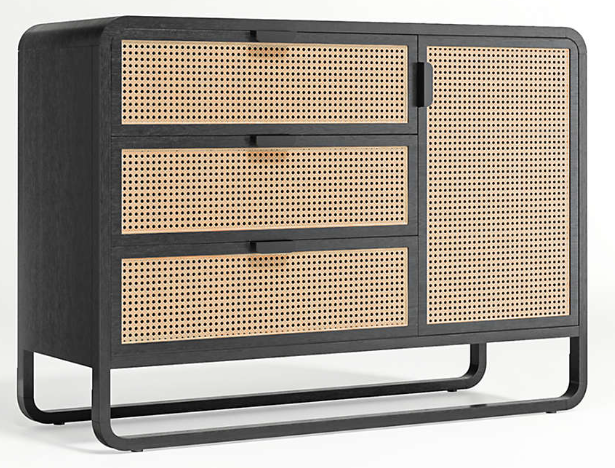 LIKE NEW Crate & Barrel Anaise Cane 3-Drawer Chest (*retail price $1,999)