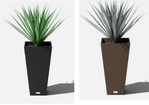 2 Veradek Tall Planters- 1 black, 1 dark brown (*Retail $80 each)