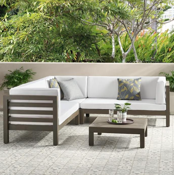 BRAND NEW IN BOX- Adharsh 5 - Person Outdoor Seating Group with Cushion (Retail $1,580)