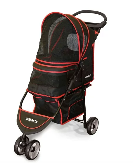 Gen7Pets Regal PLUS™ Pet Stroller - Black/Red