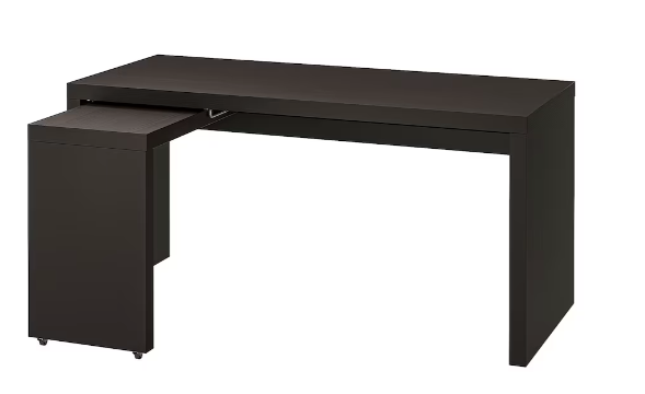 IKEA MALM Desk with pull-out panel, black-brown # 1 (*retail $259)