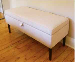 Beige Linen Bench