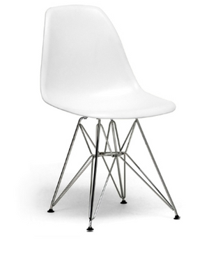 White Eiffel Chair, Metal Base