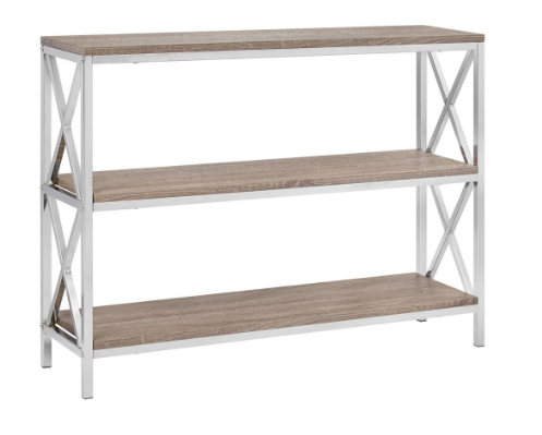 3-Tier Console, Wood & Chrome