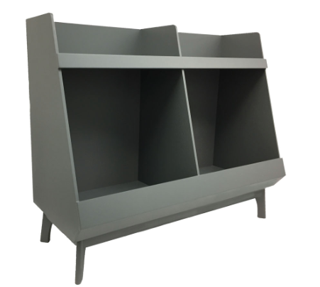 Grey Children's Cubby Bookcase