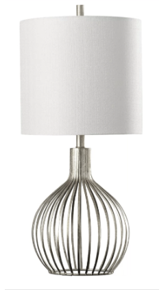 Pair of Silver Metal Table Lamps