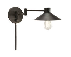 Pair of Black Swing Arm Wall Sconces