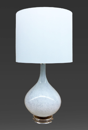 Pair of White Glass Table Lamps