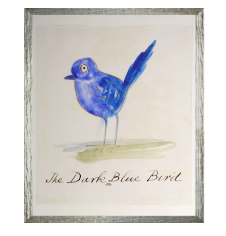 The Dark Blue Bird Print by Edward Lear