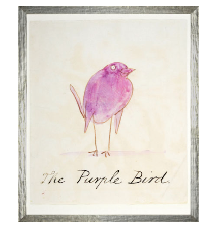 The Purple Bird Print by Edward Lear