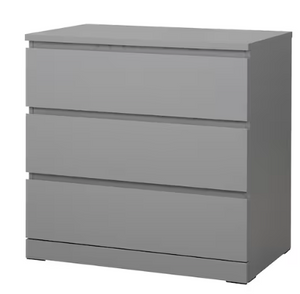 IKEA Malm 3 Drawer Dresser, Gray (*2 Available)