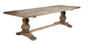 Farmhouse Double Pedestal Console Table