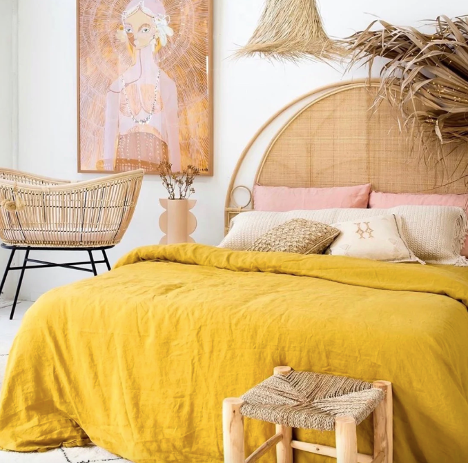 Sunday Cane Webbing Rattan Headboard, King- retail $1,390 (*2 Available)