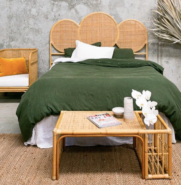 Circle webbing rattan headboard, Queen- retail $1,299 (*3 Available)