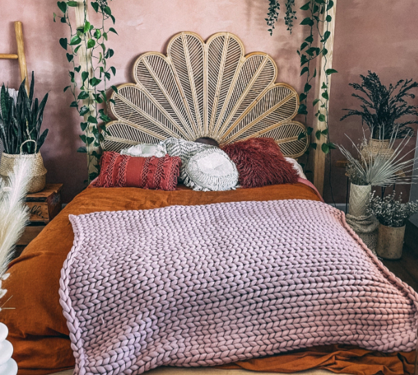 Petal Rattan Headboard, Queen- retail $1,490 (*2 Available)