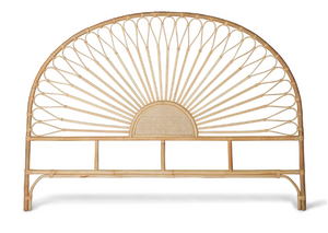 Half Moon Rattan Headboard Wicker Bedhead, Queen- retail $1,290 (*2 Available)