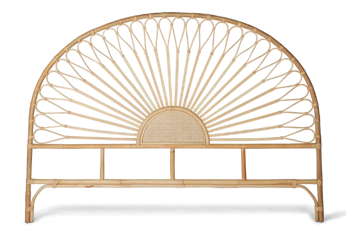 Half Moon Rattan Headboard Wicker Bedhead, King- retail $1,290 (*2 Available)