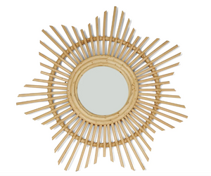Mini Star Rattan Mirror, 12"- retail $320 (*8 Available)