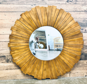 Teak Wood Convex Mirror- retail $900 (*2 Available)