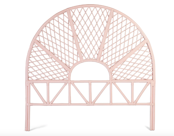 Rattan Pink Headboard, Queen- retail $1,399