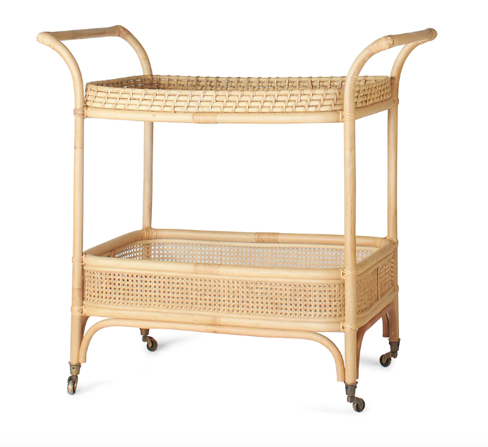 Simple Living Rattan Bar Cart- retail $899