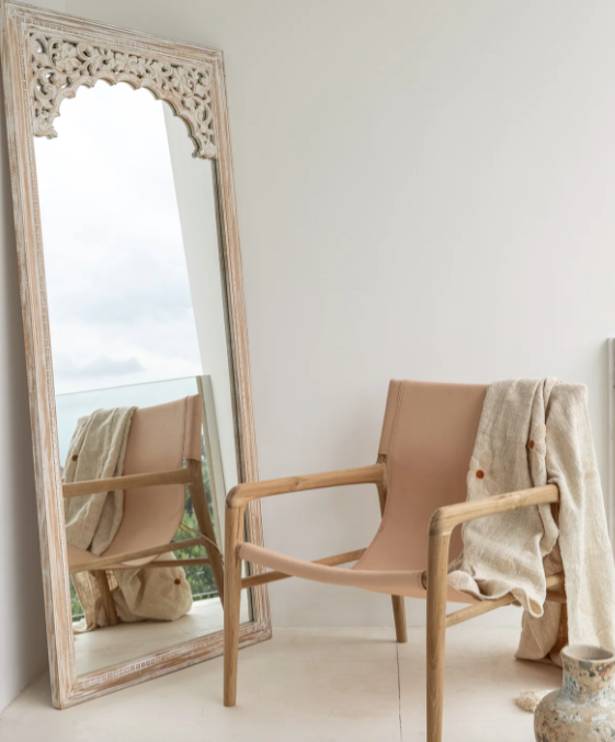 Washed white Morocco Floor Mirror- retail $1,590 (*5 Available)