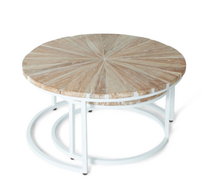 Java Round Teak Nesting Tables- retail $1,390