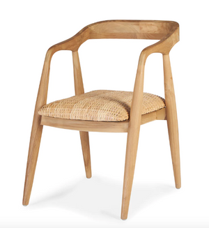 Natural Teak with Rattan Seat Accent Chair- retail $899 (*3 available)