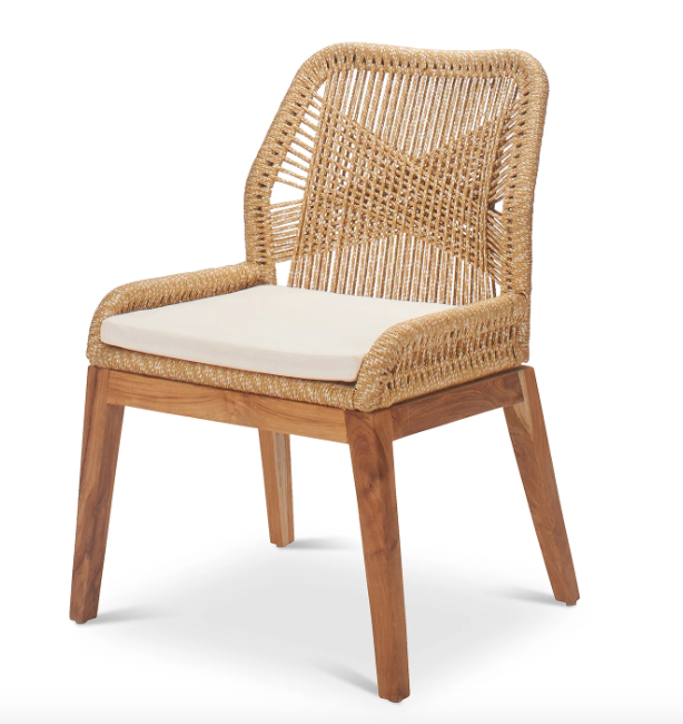 Amsterdam Hand Woven Cross Cord with Teak Frame Dining Side Chair- retail $1,299 (*12 available)
