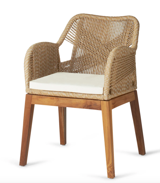 Amsterdam Hand Woven Cross Cord with Teak Frame Dining Armchair- retail $1,299 (*2 available)