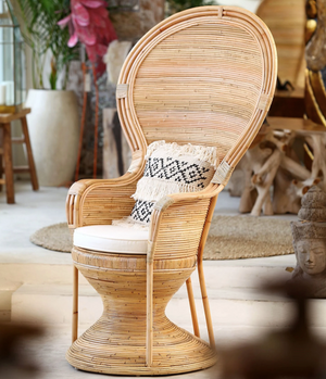 Rattan Peacock Bali Chair in Natural- retail $1,790
